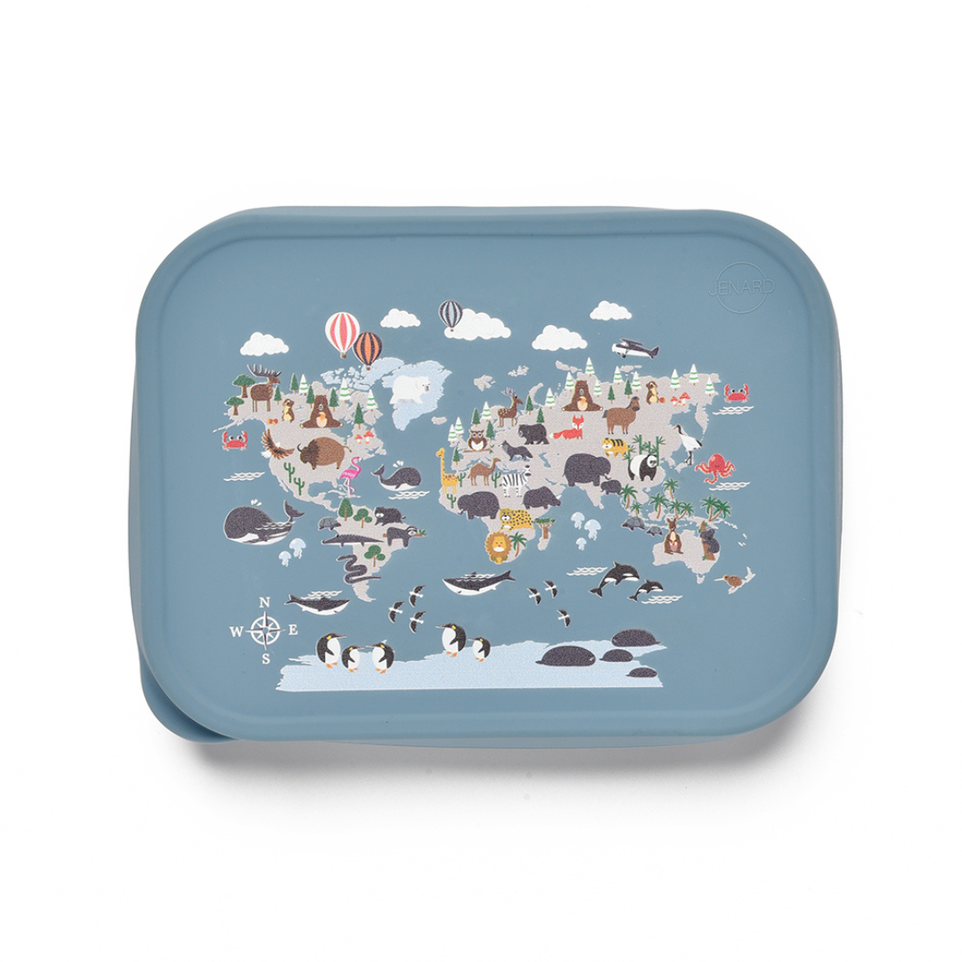 JENARD® Brotdose für Kinder, Edelstahl mit Silikondeckel, inkl. Trennfach