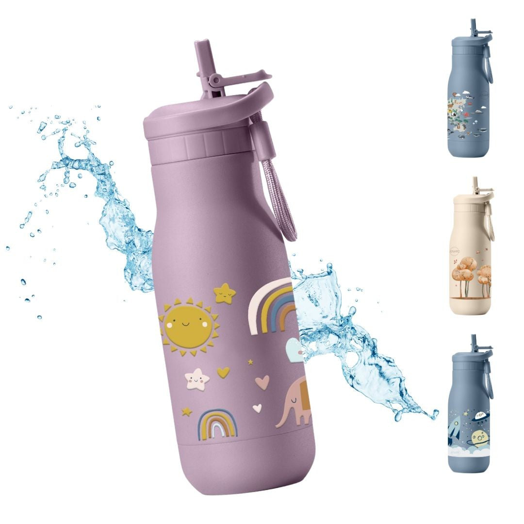JENARD® Trinkflasche Kinder Edelstahl – auslaufsicher, doppelwandig, B