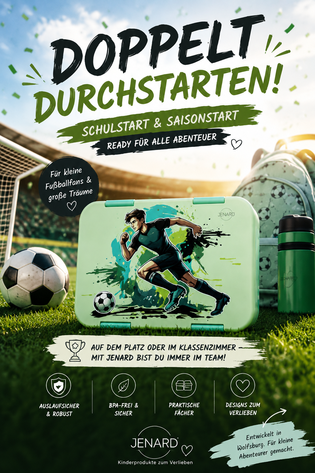 Brotdose Fußball für Kinder: Schulstart trifft Bundesliga-Start ⚽🎒