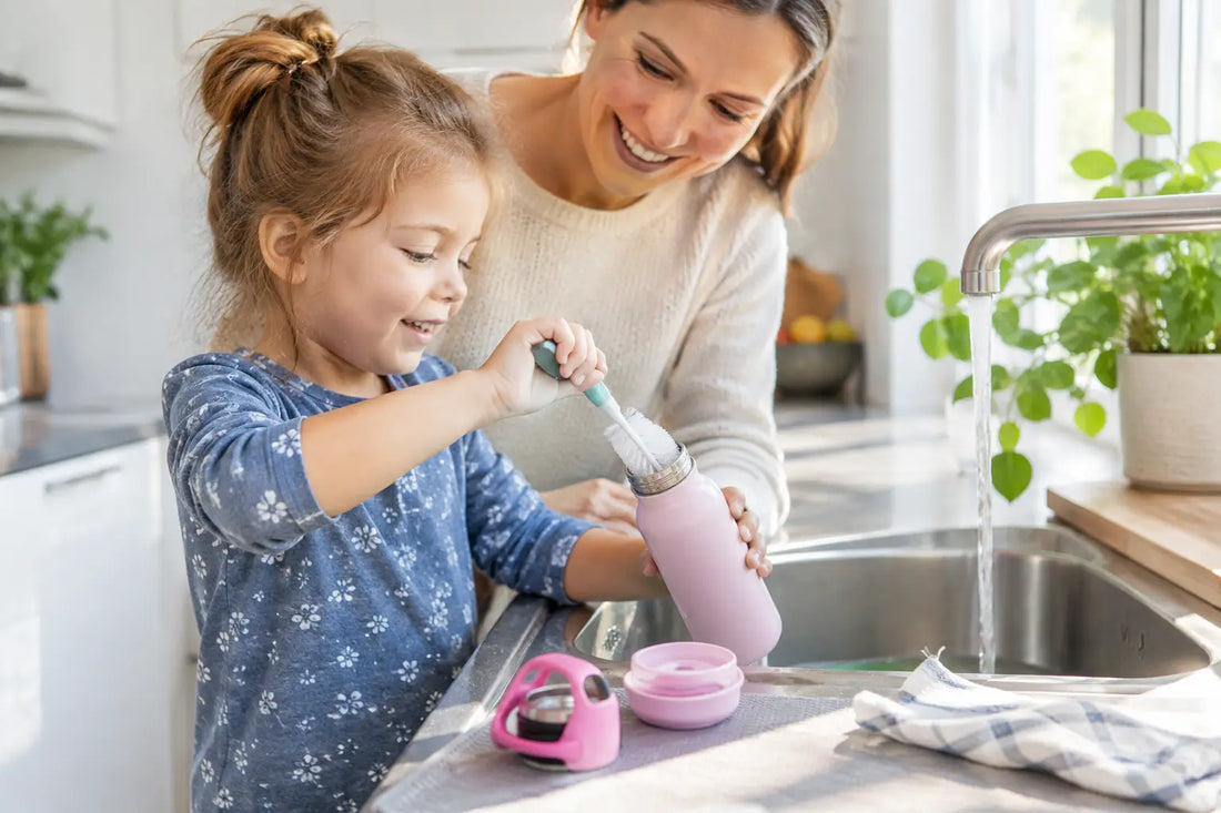 Kinderflasche richtig reinigen für saubere Trinkpausen