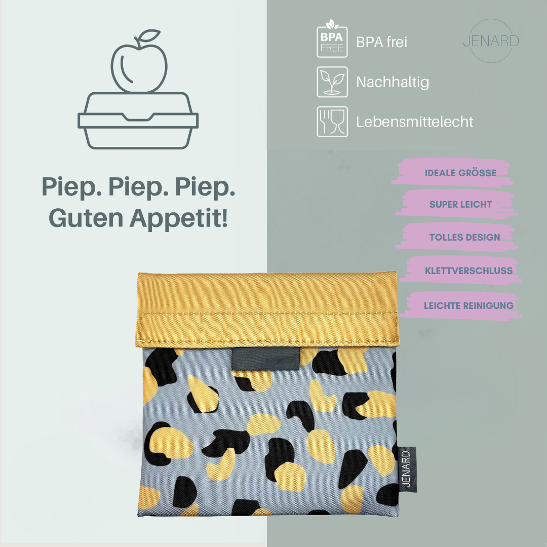 JENARD® Snack-Taschen/Brot-Taschen Set (2er-Pack) I Leo-Design | BPA-frei