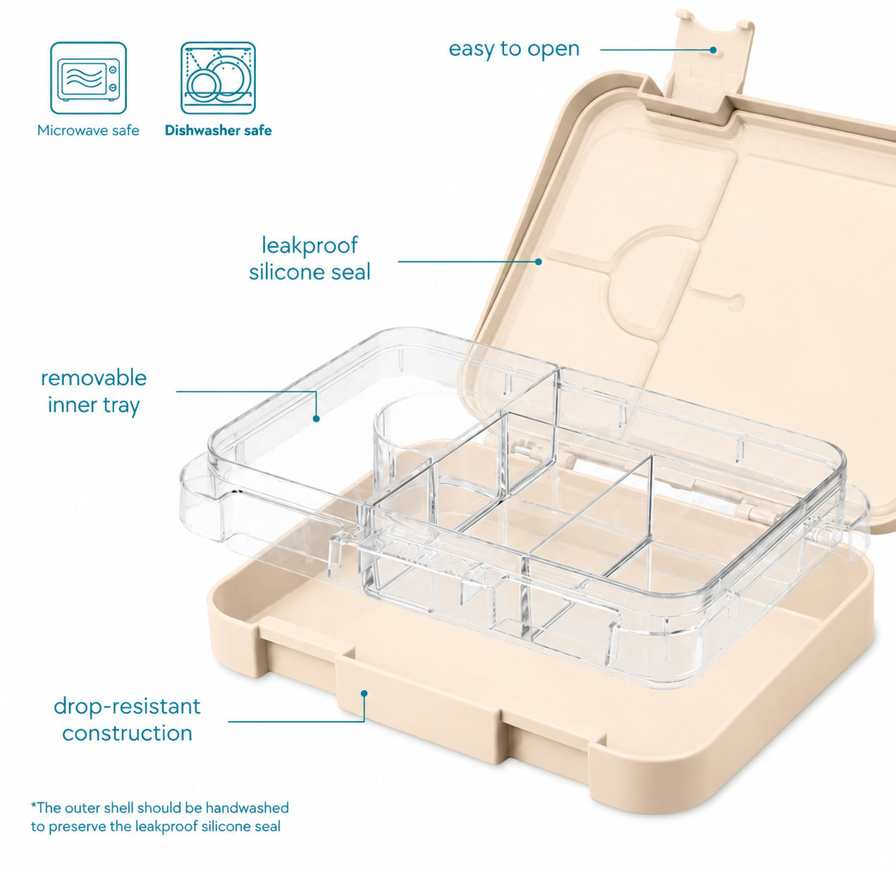 Jenard® lunch box, bento box, lunch box, snack box for children