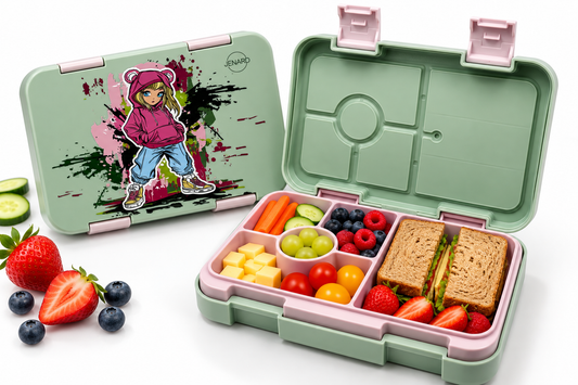 Kinder Brotdose mit Fächern – Girl Mintgrün | JENARD®