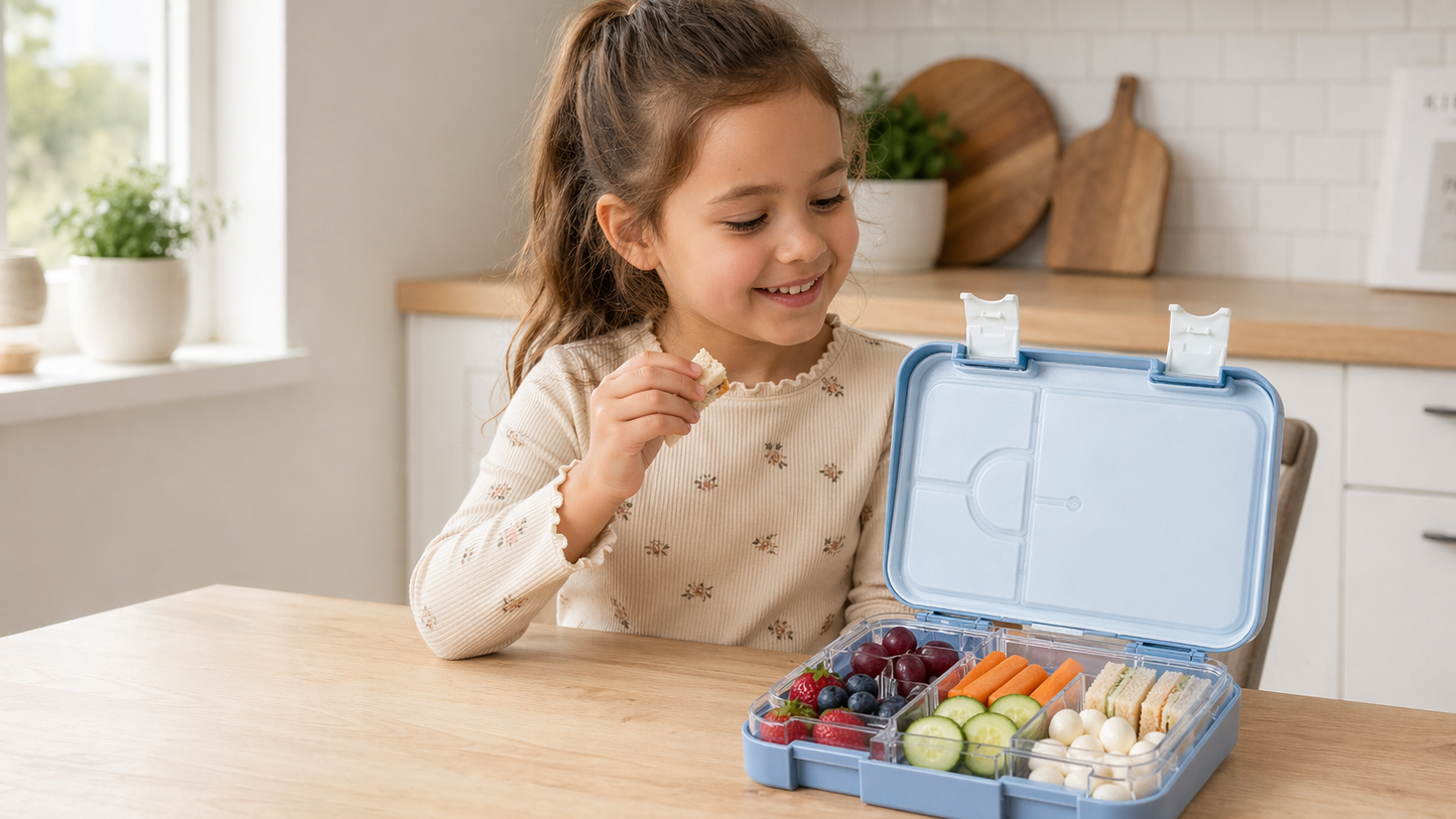 JENARD Brotdose & Trinkflasche Set für Kinder – Blau | Weltraum