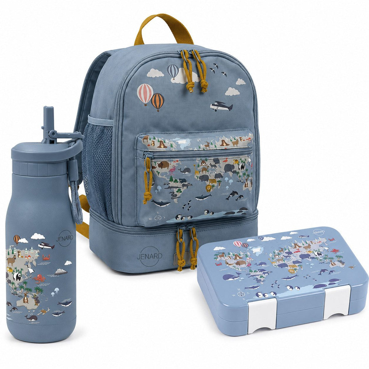 Lunchbox Komplettset mit Rucksack, Brotdose & Trinkflasche