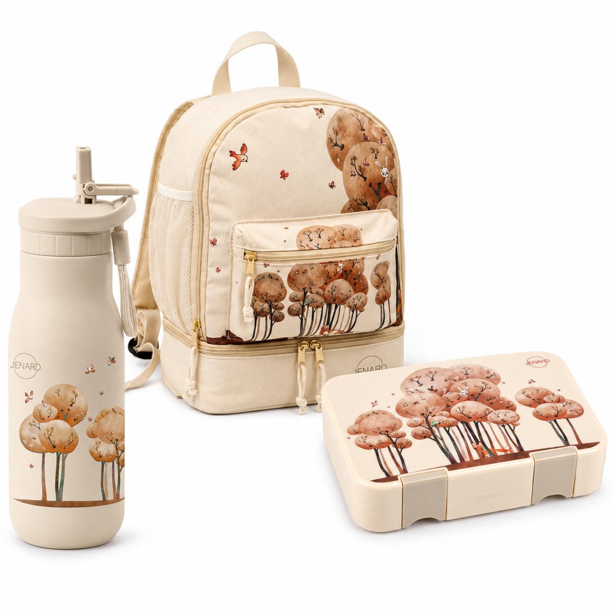 Lunchbox Komplettset mit Rucksack, Brotdose & Trinkflasche