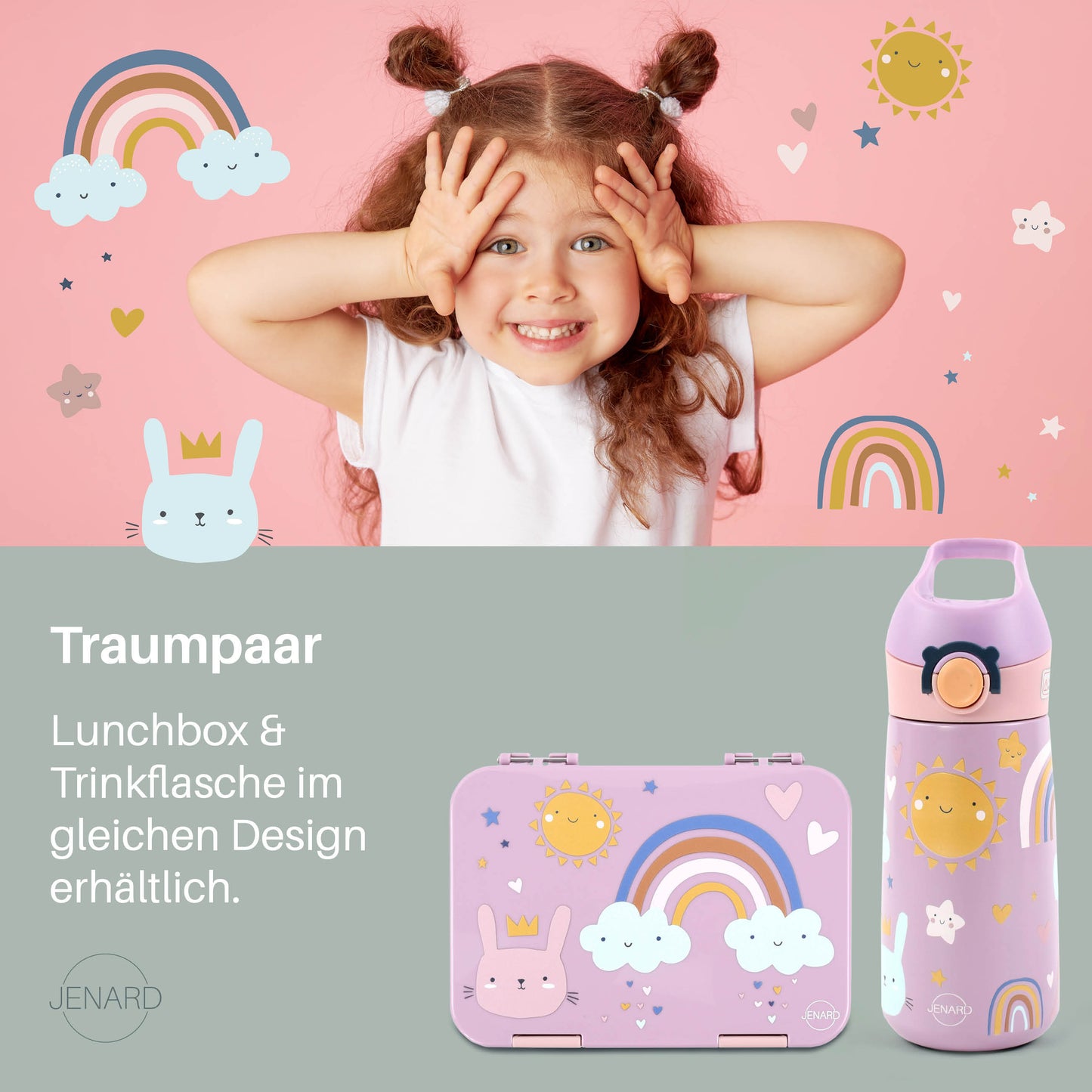 JENARD® Brotdose, Bento Box, Lunch Box, Vesper Box für Kinder