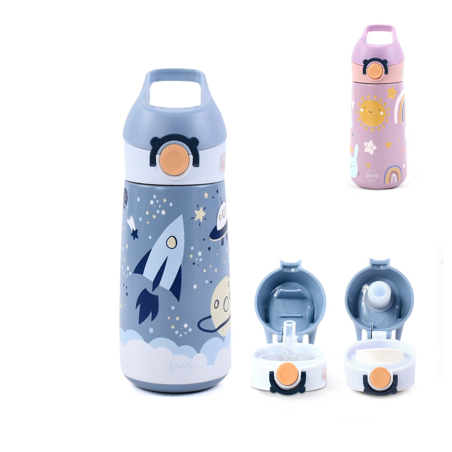 JENARD® Trinkflasche für Kinder aus doppelwandigem Edelstahl