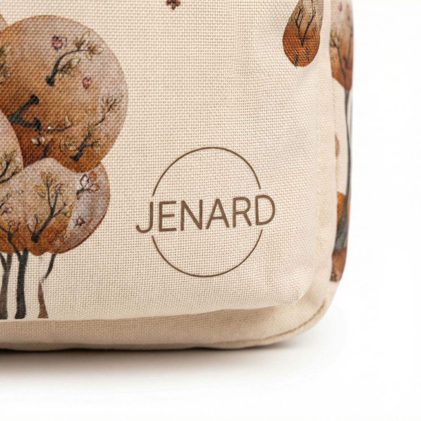 Jenard® Kinderrucksack – Leichter Rucksack für Kindergarten, Schule, Sport & Ausflüge | mit Trinkflaschenfach, Reflektoren | Creme / mit Tiere im Wald