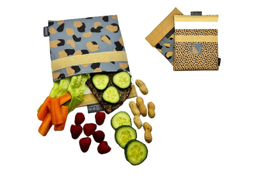 JENARD® Snack-Taschen/Brot-Taschen Set (2er-Pack) I Leo-Design | BPA-frei
