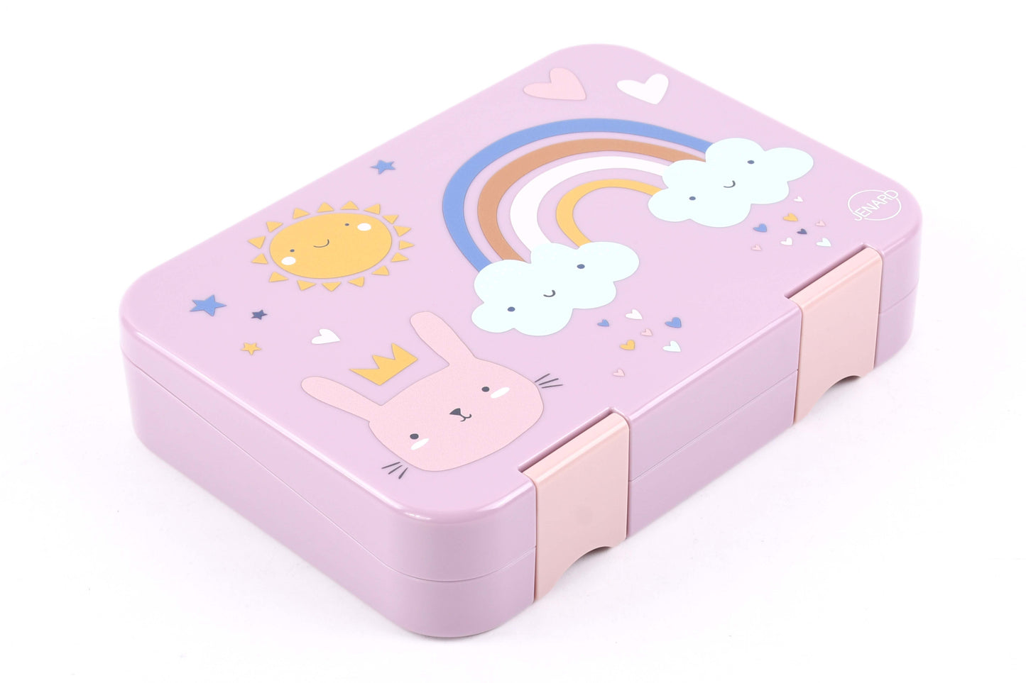 JENARD® Trinkflasche Kinder Edelstahl – auslaufsicher, doppelwandig, BPA-frei, Thermosflasche für Schule & Kindergarten. Rosa / Regenbogen