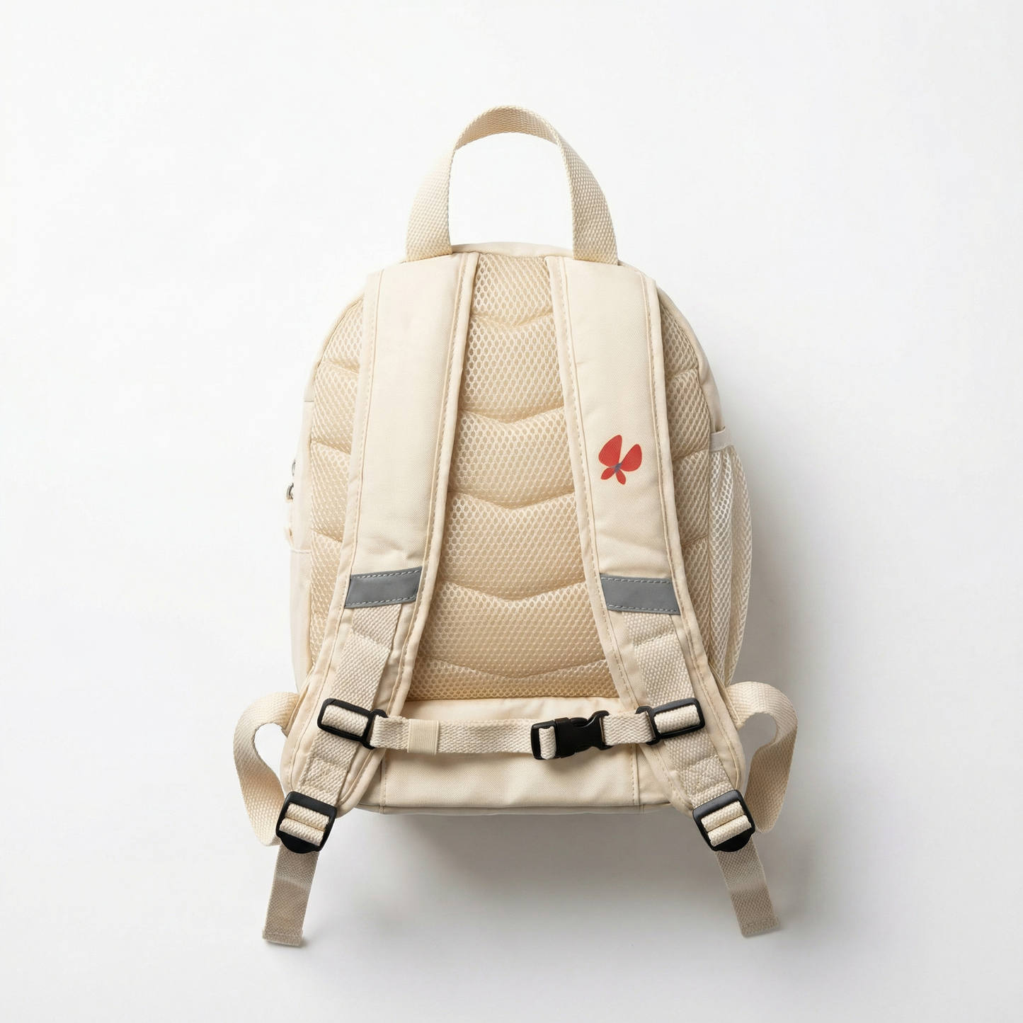 Jenard® Kinderrucksack – Leichter Rucksack für Kindergarten, Schule, Sport & Ausflüge | mit Trinkflaschenfach, Reflektoren | Creme / mit Tiere im Wald